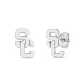 USC Trojans Sterling Silver SC Interlock Small Post Earrings